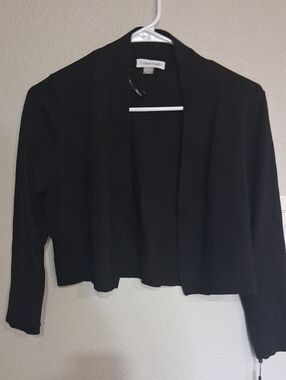 Calvin Klein Black Open-Front Cropped Jacket